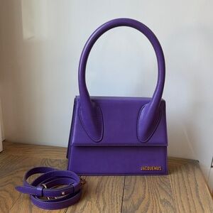 Jacquemus Le Grande Chiquito Purple Leather Top-Handle Bag